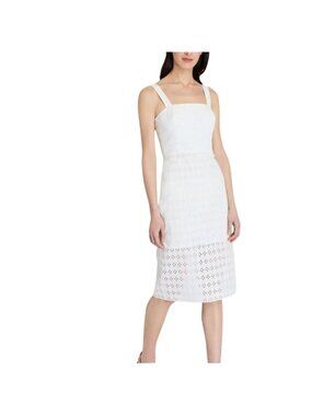 Club Monaco NWT White Eyelet Lace Midi Dress Wedding Shower Designer Size 4